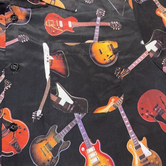 Vintage Gibson Guitars Tour Wear Button Short Sleeve Shirt Size XLarge Dragonfly - Picture 3 of 7